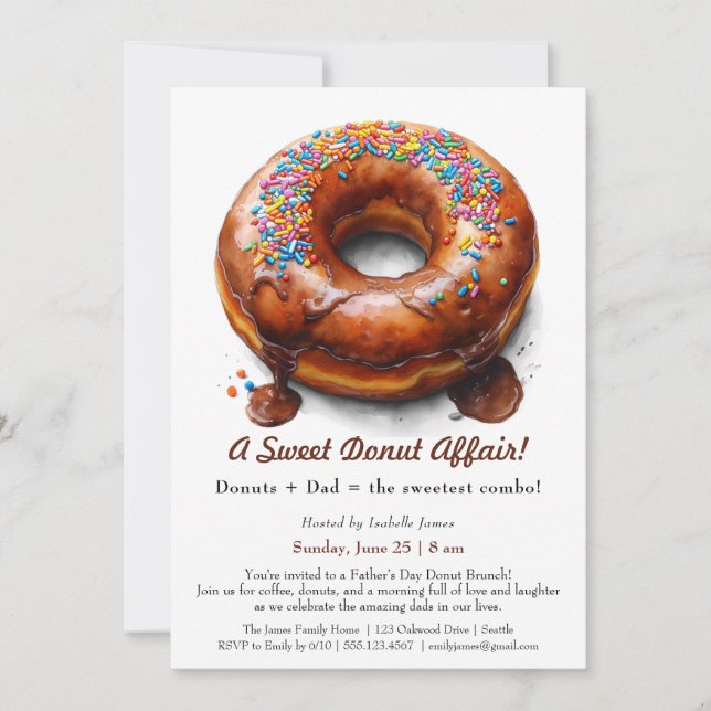 Invitación a Brunch del Día del Padre - Fiesta de  (Anverso)