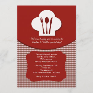 Invitación a brunch del Gorra del chef (rojo) post