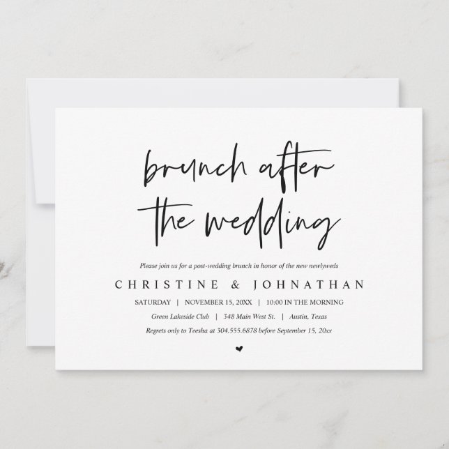 Invitación a Brunch después de la boda (Post boda) (Anverso)