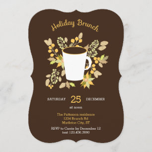 Invitación a brunch feriado floral