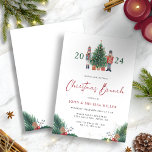 Invitación a Brunch navidades<br><div class="desc">Esta encantadora invitación de Brunch Navidades incluye adorables soldados de juguetes cascaneros pintados a mano con regalos bajo un bello árbol de Navidad con texto de personalizable para agregar tu nombre. Buscar elementos coincidentes en la colección Invitaciones y tarjetas de Navidades Nutcracker.</div>