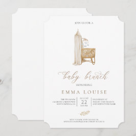 Invitación a Brunch Neutral Boho Baby