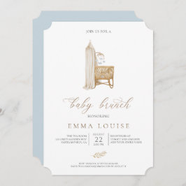 Invitación a Brunch Neutral Boho Baby