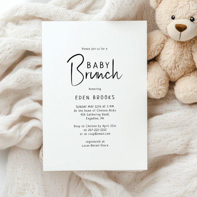 Invitación a Brunch Neutral Simple Moderno para Be (Subido por el creador)