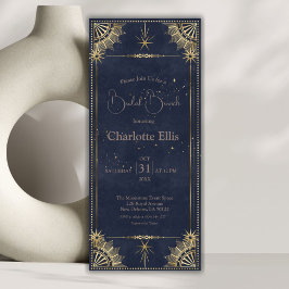 Invitación a brunch nupcial celestial azul de la M