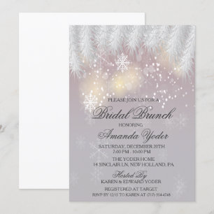 Invitación a Brunch Nupcial Copo de Nieve de Invie