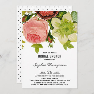 Invitación a brunch nupcial de flores botánicas