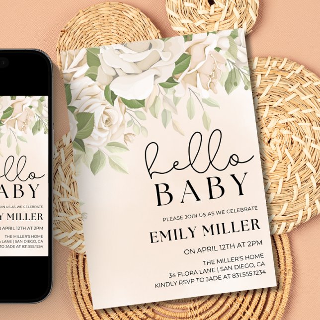 Invitación a brunch por bebé floral, Baby Shower p (Subido por el creador)
