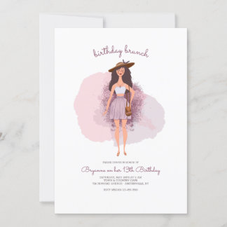 Invitación a brunch por cumpleaños de Moda Boho