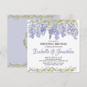 Invitación a brunch post-Boda con morado floral