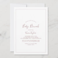 Invitación a Brunch Rosa minimalista de oro para b