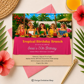 Invitación a Brunch Tropical junto a la Piscina