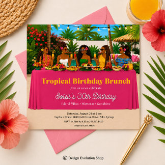 Invitación a Brunch Tropical junto a la Piscina