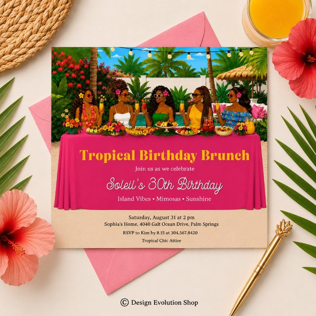 Invitación a Brunch Tropical junto a la Piscina  (Subido por el creador)