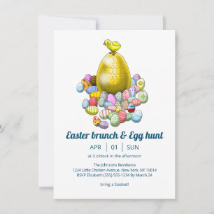 Invitación a brunch y caza de huevos de Pascua