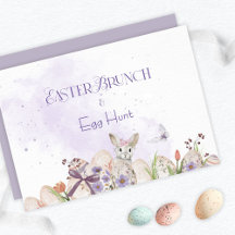 Invitación a Brunch y Caza de Huevos de Pascua
