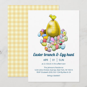 Invitación a Brunch y Caza de Huevos de Pascua