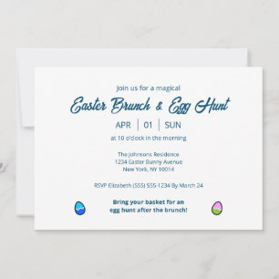 Invitación a Brunch y Caza de Huevos de Pascua