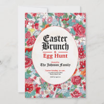Invitación a Brunch y caza de huevos de Pascua Flo
