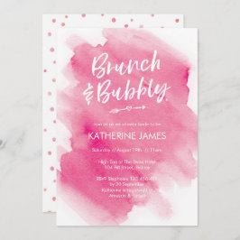 Invitación a Brunch y ducha de color rosa