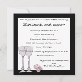 Invitación a Bufet de Cóctel en Blanco y Negro