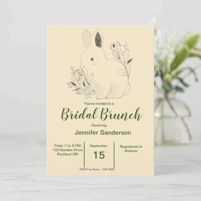 Invitación a Bunny Bridal Brunch (Anverso de pie)