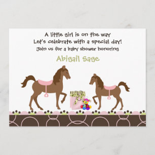 Invitación a caballo Baby Shower para Chicas