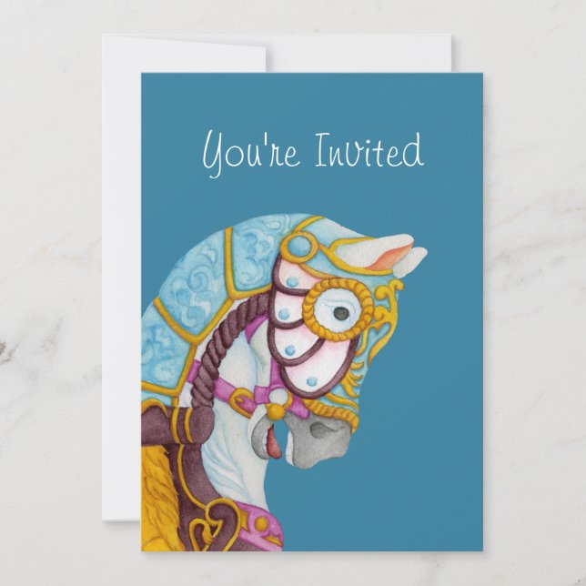 Invitación a caballo Clara Carousel (Anverso)