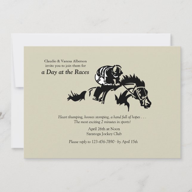 Invitación a caballo y jockey (Anverso)