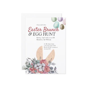 Invitación a cacería de huevos con brunch de brunc