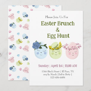 Invitación a cacería de huevos de Brunch de Pascua