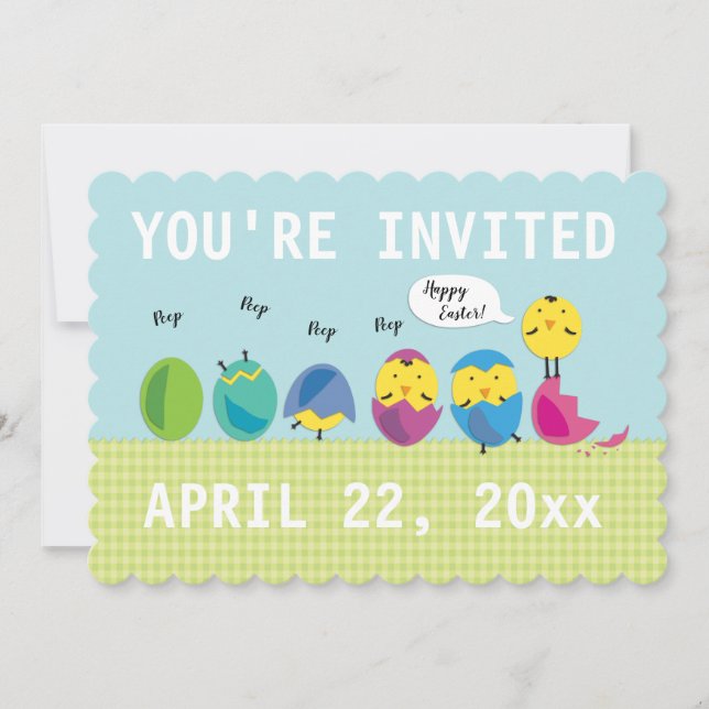 Invitación a cacería de huevos de pascua para chic (Anverso)