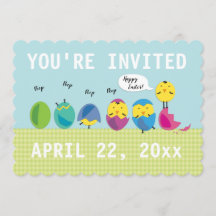 Invitación a cacería de huevos de pascua para chic