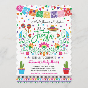 Invitación a Cactus Baby Shower de Fiesta Mexicana