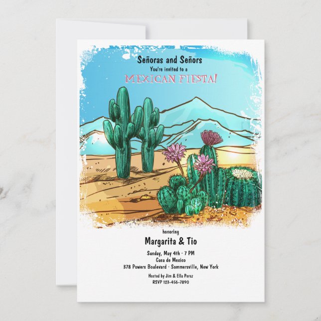 Invitación a Cactus del desierto (Anverso)