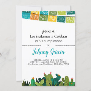 Invitación a cactus haciendo fiesta para hombre, h