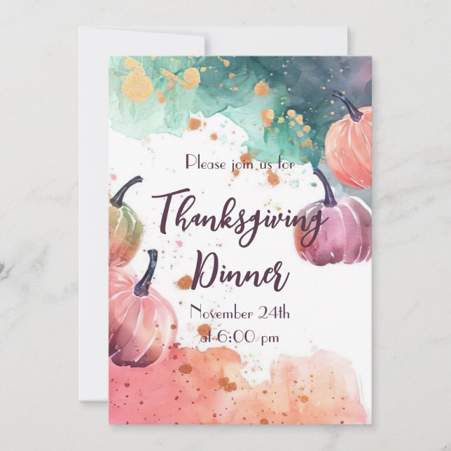 Invitación a calabaza acuática de la cena de Acció (Anverso)