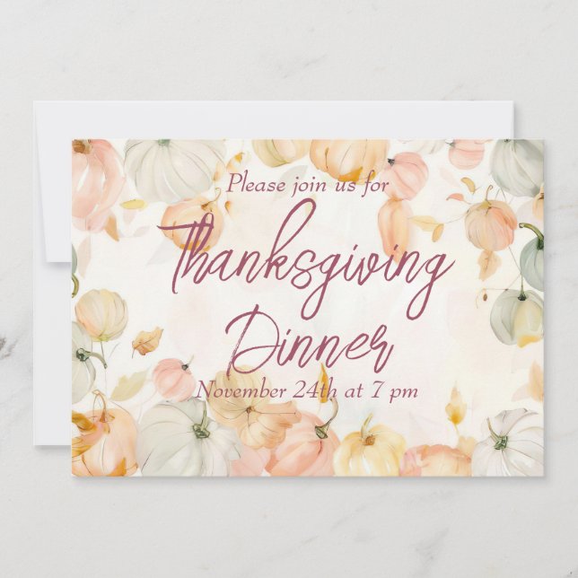 Invitación a calabaza acuática de la cena de Acció (Anverso)