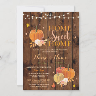 Invitación a calabaza de calabaza para hogar dulce