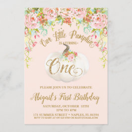 Invitación a calabaza, primer cumpleaños de calaba