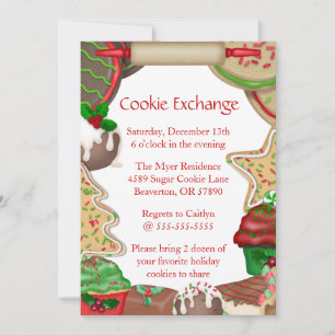 Invitación a cambio de cookies de azúcar y cookies
