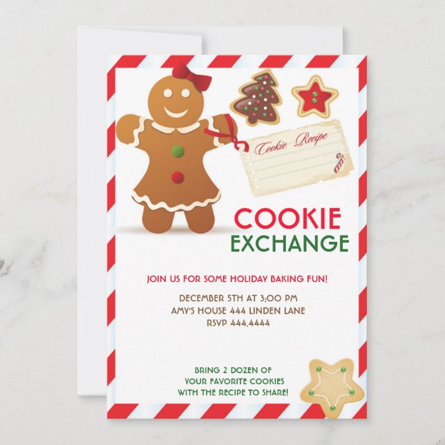 Invitación a cambio de cookies para Navidades de v (Anverso)