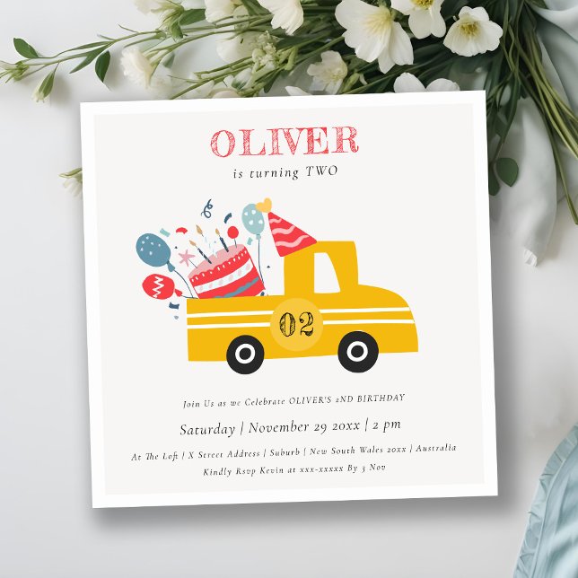 Invitación a camionetas de cumpleaños de cualquier (Subido por el creador)