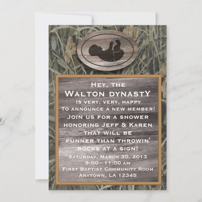 Invitación a Camo Baby Shower (Anverso)