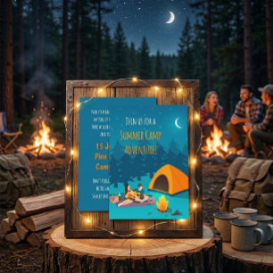 Invitación a campamento de verano   Diseño dibujad