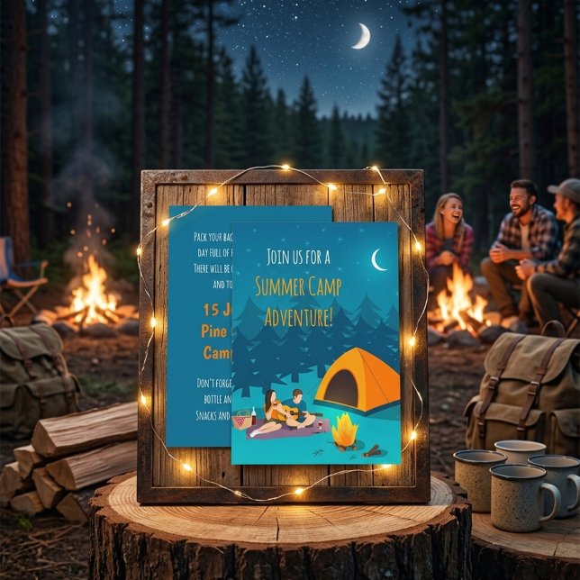 Invitación a Campamento de Verano | Diseño Dibujad (Subido por el creador)