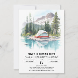 Invitación a Camper para el cumpleaños de Woodland