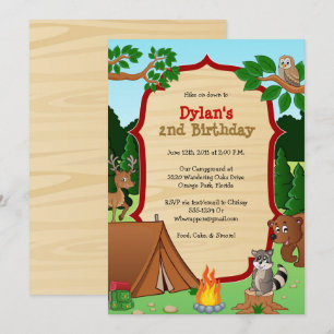 Invitación a camping - Invitación a fiesta de cump