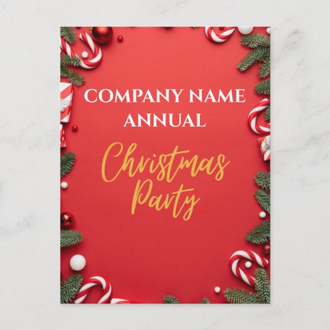 Invitación a caña de caña de Fiesta de Navidades d (Anverso)