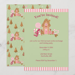 Invitación a caña de pan de gallina rosa de menta